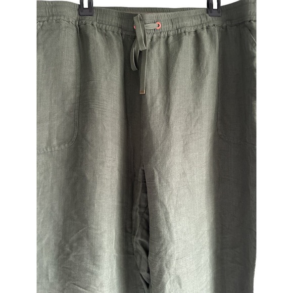 Joules USA Women’s Size 16 Linen Blend Cropped Pants Green - Picture 4 of 6
